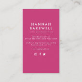 Carte De Visite Gâteau et fleurs rose moderne (Dos)
