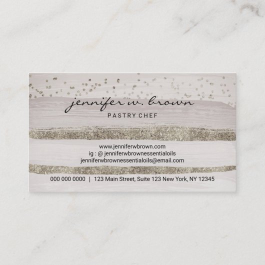 Carte De Visite Gâteau maison en argent Boulangerie Pâtisserie (Dos)