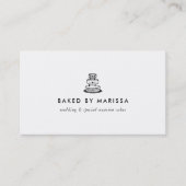 Carte De Visite Gâteau Mariage noir et blanc moderne (Devant)