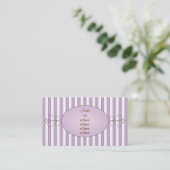 Carte De Visite Gâteau mauve (Debout devant)