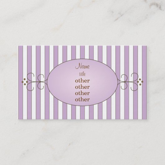 Carte De Visite Gâteau mauve (Devant)