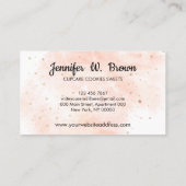 Carte De Visite Gâteau pâtisserie Aquarelle pâtisserie Cupcake aux (Dos)