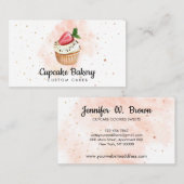 Carte De Visite Gâteau pâtisserie Aquarelle pâtisserie Cupcake aux (Devant / Derrière)