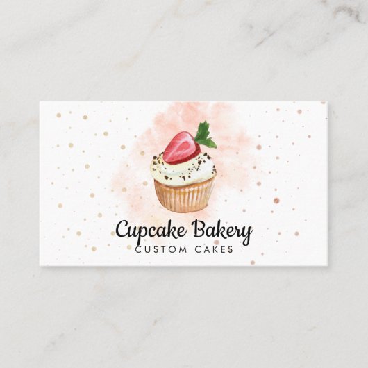 Carte De Visite Gâteau pâtisserie Aquarelle pâtisserie Cupcake aux (Devant)