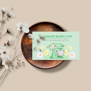 Carte De Visite Gâteau Pâtisserie Boulangerie Floral