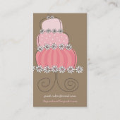 Carte De Visite Gâteau rose doux lunatique d'amusement (Dos)
