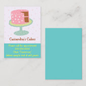 Carte De Visite Gâteau rose et chocolat vert (Devant / Derrière)
