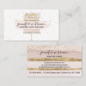 Carte De Visite Gâteau rose unique Sparkle (Devant / Derrière)