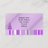 Carte De Visite Gâteau Violet et Rayures (Dos)