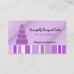 Carte De Visite Gâteau Violet et Rayures