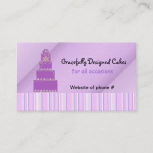 Carte De Visite Gâteau Violet et Rayures