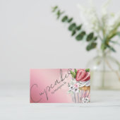 Carte De Visite Gâteaux Baker Rose (Debout devant)