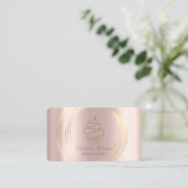 Carte De Visite Gâteaux Cupcakes Cercles Dorés Rose Gold (Debout devant)