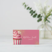 Carte De Visite Gâteaux Cupcakes Pailletés Code-Barres de la Boula (Debout devant)