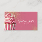 Carte De Visite Gâteaux Cupcakes Pailletés Code-Barres de la Boula (Devant)