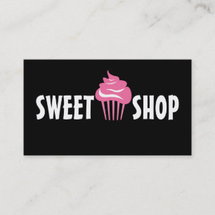 Carte De Visite Gâteaux Cupcakes Roses Mignons Traiteur Boulangeri