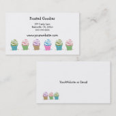 Carte De Visite Gâteaux Cupcakes Tourbillons (Devant / Derrière)