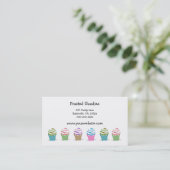 Carte De Visite Gâteaux Cupcakes Tourbillons (Debout devant)