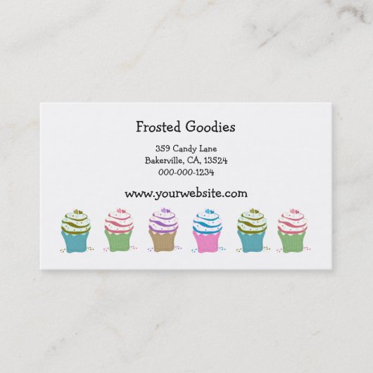 Carte De Visite Gâteaux Cupcakes Tourbillons (Devant)