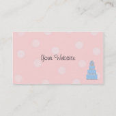 Carte De Visite Gâteaux de concepteur de points de polka rose blan (Dos)