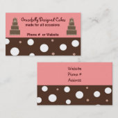 Carte De Visite Gâteaux de designer rose et chocolat (Devant / Derrière)