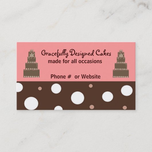 Carte De Visite Gâteaux de designer rose et chocolat (Devant)