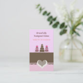 Carte De Visite Gâteaux de designer rose et chocolat (Debout devant)