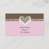 Carte De Visite Gâteaux de designer rose et chocolat (Dos)