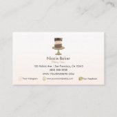 Carte De Visite Gâteaux de mariage rustiques modernes à 3 couches  (Dos)