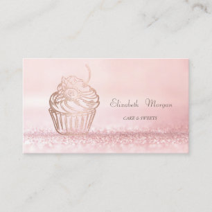 Carte De Visite Gâteaux élégants modernes Bokeh, friandises, Cupca