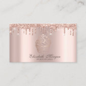 Carte De Visite Gâteaux Élégants Rose Gold Drips Pâtisserie (Devant)
