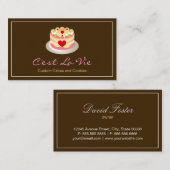 Carte De Visite Gâteaux et biscuits sur mesure Boutique de dessert (Devant / Derrière)
