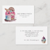 Carte De Visite Gâteaux Et Desserts Pâtisserie Chef Baker Aquarell (Devant / Derrière)