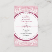 Carte De Visite gâteaux, gâteaux 3D faits main, pâtisseries (Dos)