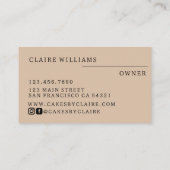 Carte De Visite Gâteaux modernes brun clair by Script Bakou Petit (Dos)