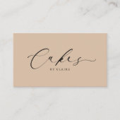 Carte De Visite Gâteaux modernes brun clair by Script Bakou Petit (Devant)