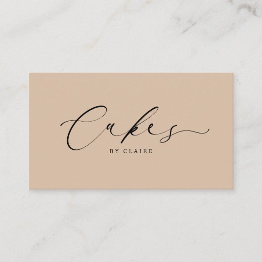 Carte De Visite Gâteaux modernes brun clair by Script Bakou Petit (Devant)