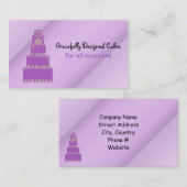 Carte De Visite Gâteaux/Pâtisseries de créateurs violets (Devant / Derrière)