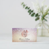 Carte De Visite Gâteaux Sucres Cupcake Accueil Boulangerie Fille V (Debout devant)