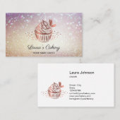 Carte De Visite Gâteaux Sucres Cupcake Accueil Boulangerie Fille V (Devant / Derrière)