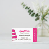 Carte De Visite Gâteaux Sur Mesure Boulangerie Rose Menu Saveurs (Debout devant)