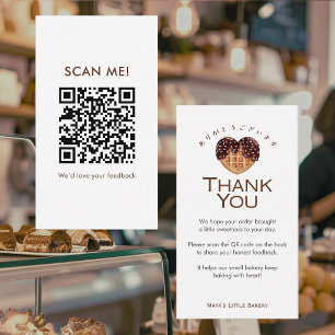 Carte De Visite Gaufre au Chocolat en Forme de Cœur Laissez un Avi