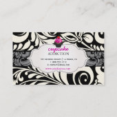 Carte De Visite Gaufrette à la fraise PixDezines+damassé (Dos)