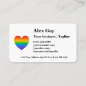 Carte De Visite Gay Rainbow Heart LGBTQ Pro (Devant)