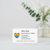 Carte De Visite Gay Rainbow Heart LGBTQ Pro (Debout devant)