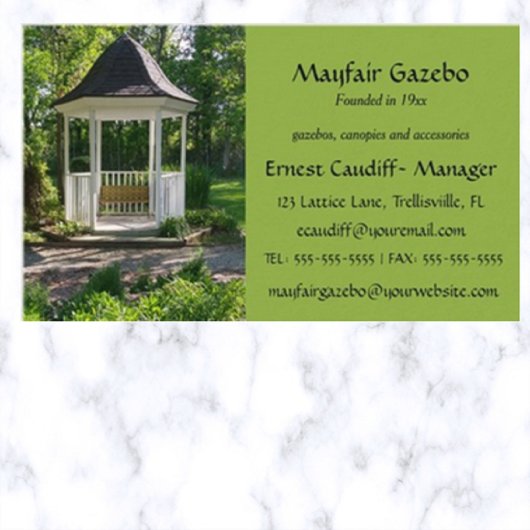 Carte De Visite Gazebo modifiable