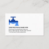 Carte De Visite Gazoduc de plomberie Fuite d'eau (Dos)