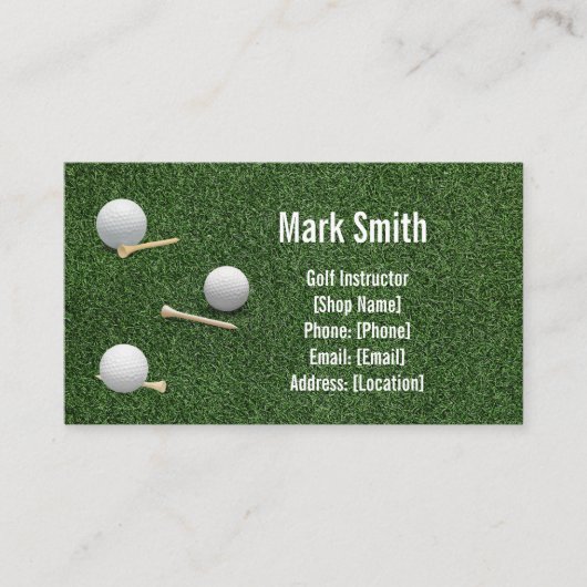Carte De Visite Gazon de golf vert (Devant)