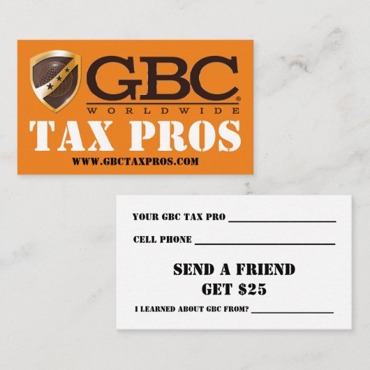 Carte de visite GBC + ENVOYER UN AMI (Devant / Derrière)