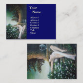 Carte De Visite GEA, MYRTLE ET EAU bleu rose blanc vert brun (Devant / Derrière)